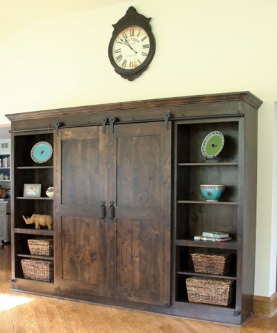 Rustic Alder Custom Entertainment Center