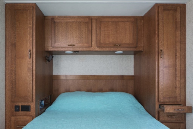 Custom RV bedroom cabinets