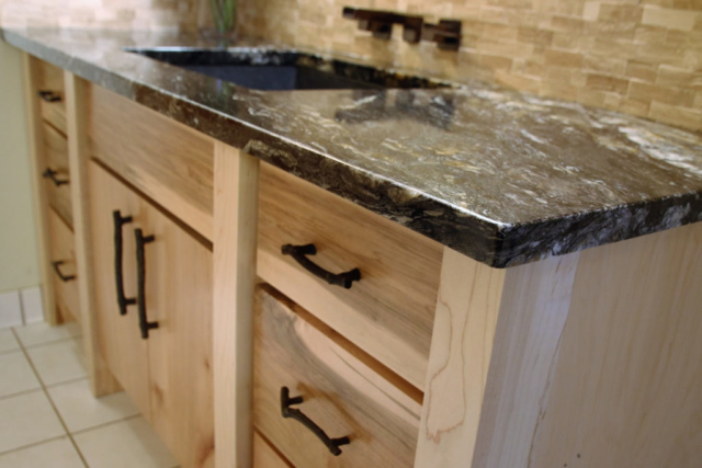 custom rustic maple bathroom vanity