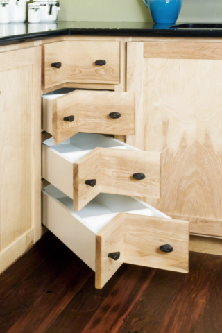 Custom corner kitchen drawers