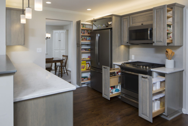 Custom storage solution in kitchen