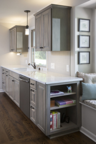 custom bookshelf kitchen cabinetry