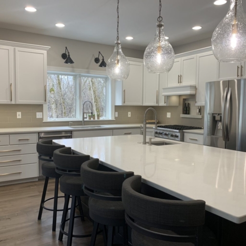custom white large kitchen island